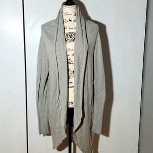 Leith- Womens Light Gray Longline Open Cardigan Neutral Minimalist Sz.XL